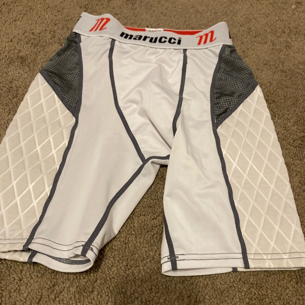Marucci White and Gray Kids' Athletic sliding Shorts